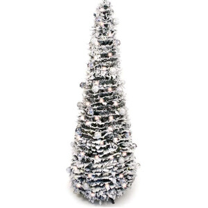 Frosted Pre-Decorated Pop-up Christmas Tree with Lights