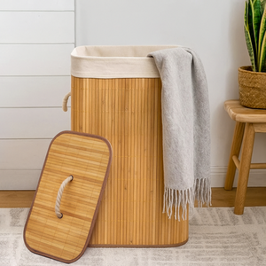 Collapsible Laundry Bamboo Basket 66L
