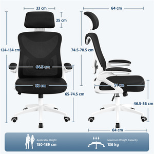 White / 11.4kg Yaheetech Ergonomic High Back Office Chair shot 10858196