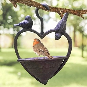 Cast Iron Heart Bird Feeder with 1kg Bag of Bird Seed