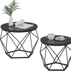 Black / 40.6cm / Particle Board VASAGLE Set of 2 Side Coffee Tables shot 11614074