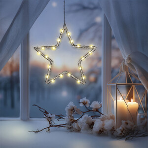 25CM 20L WW Led Hanging Star 3xAA