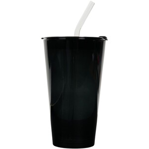 Glass Tumbler with Lid and Straw