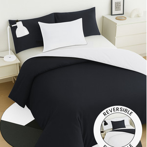 Soft Touch Plain Reversible Microfibre Duvet Cover and Pillowcase Set