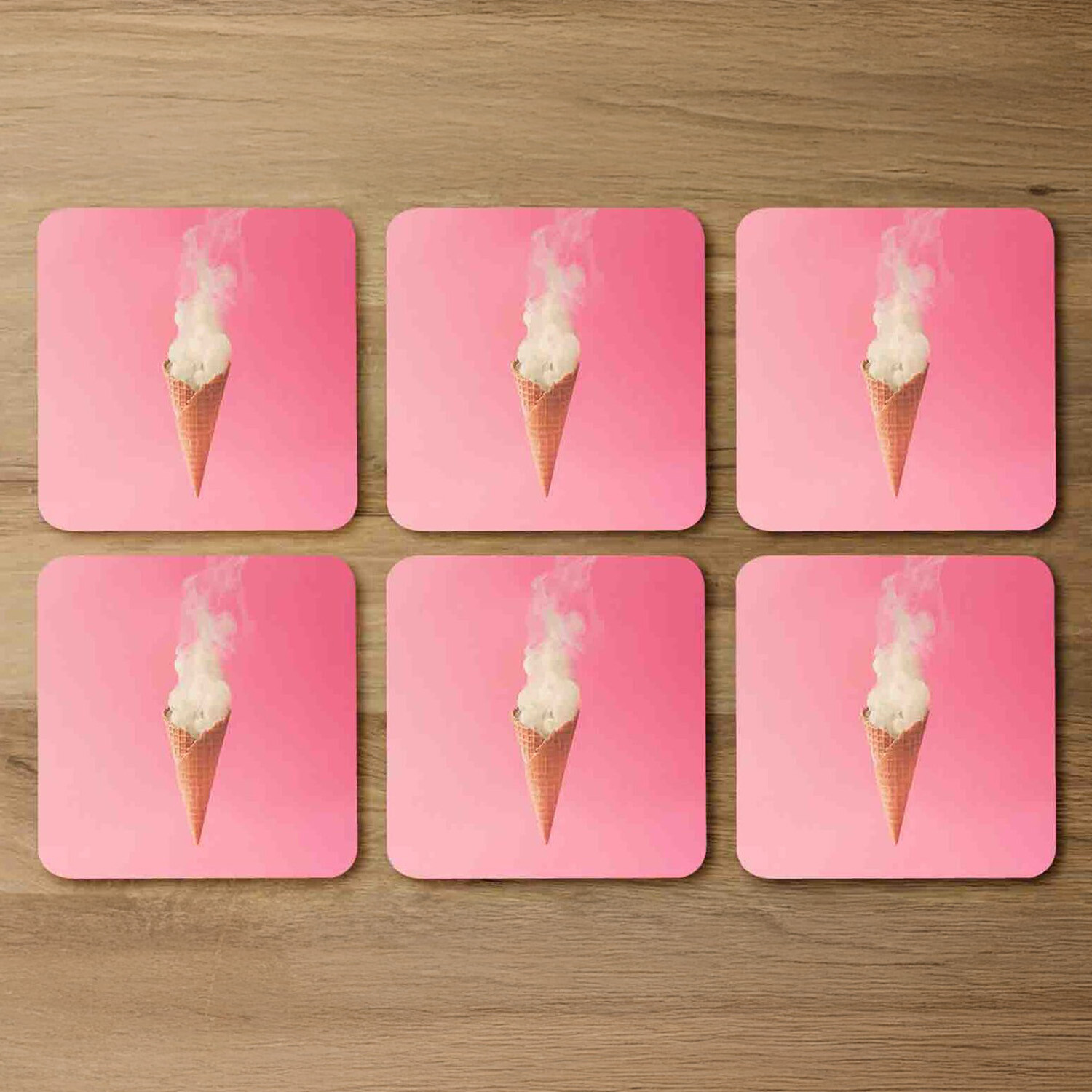 Image of Smoking Ice Cream Cone Coaster Set&hellip;