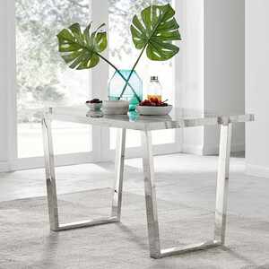 Kylo 120cm White Marble Effect Dining Table