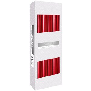 Red Metallic Taper Candle Elegant Festive Decorative Accent