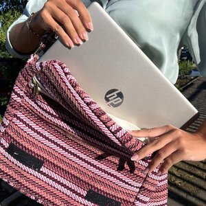 Soft Pink Banjar Laptop Bag - Elegant  Durable for Work  Travel
