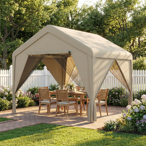 Outsunny 3 x 3 m Patio Gazebo with Netting and Curtains