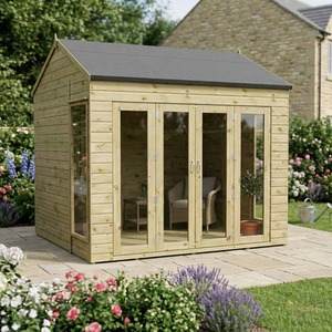 8ft x 8ft Wooden Summerhouse Shiplap Reverse Apex Garden Room