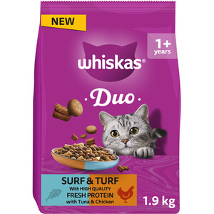 Whiskas 1 Plus Duo Surf and Turf Dry Cat Food
