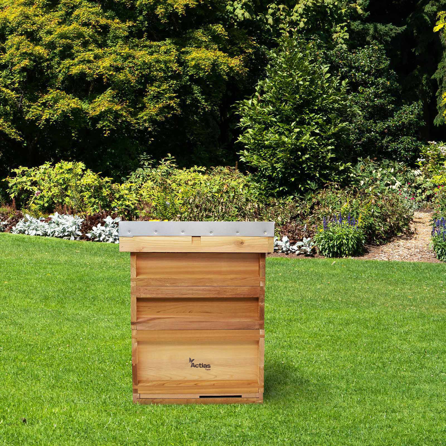 Actiasbee National Beehive Starter Kit Assembled Pine Hive With Super & Brood Frames And Wax Found - Wood