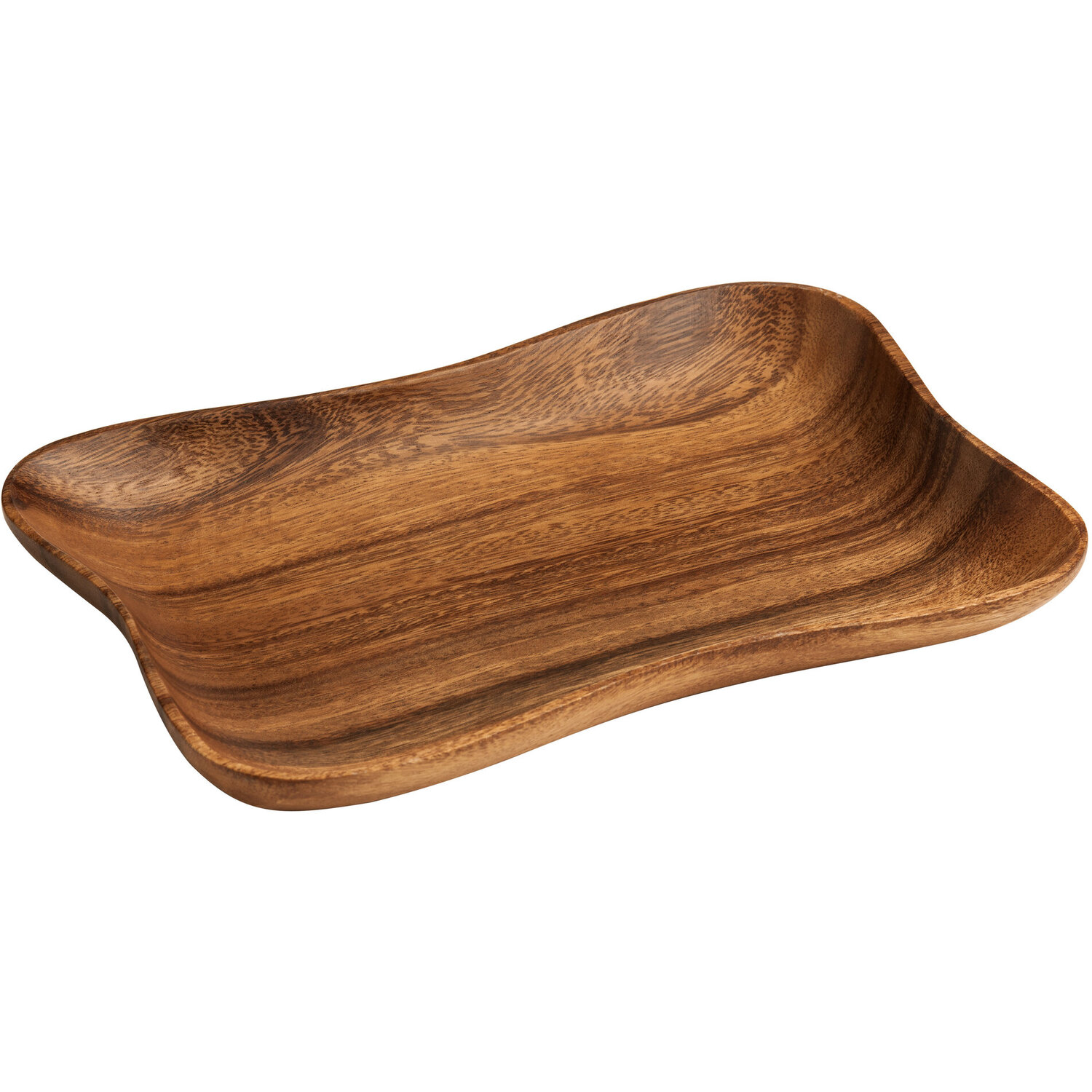 Kora Acacia Small Curved Rectangle Serving Dish - Natural