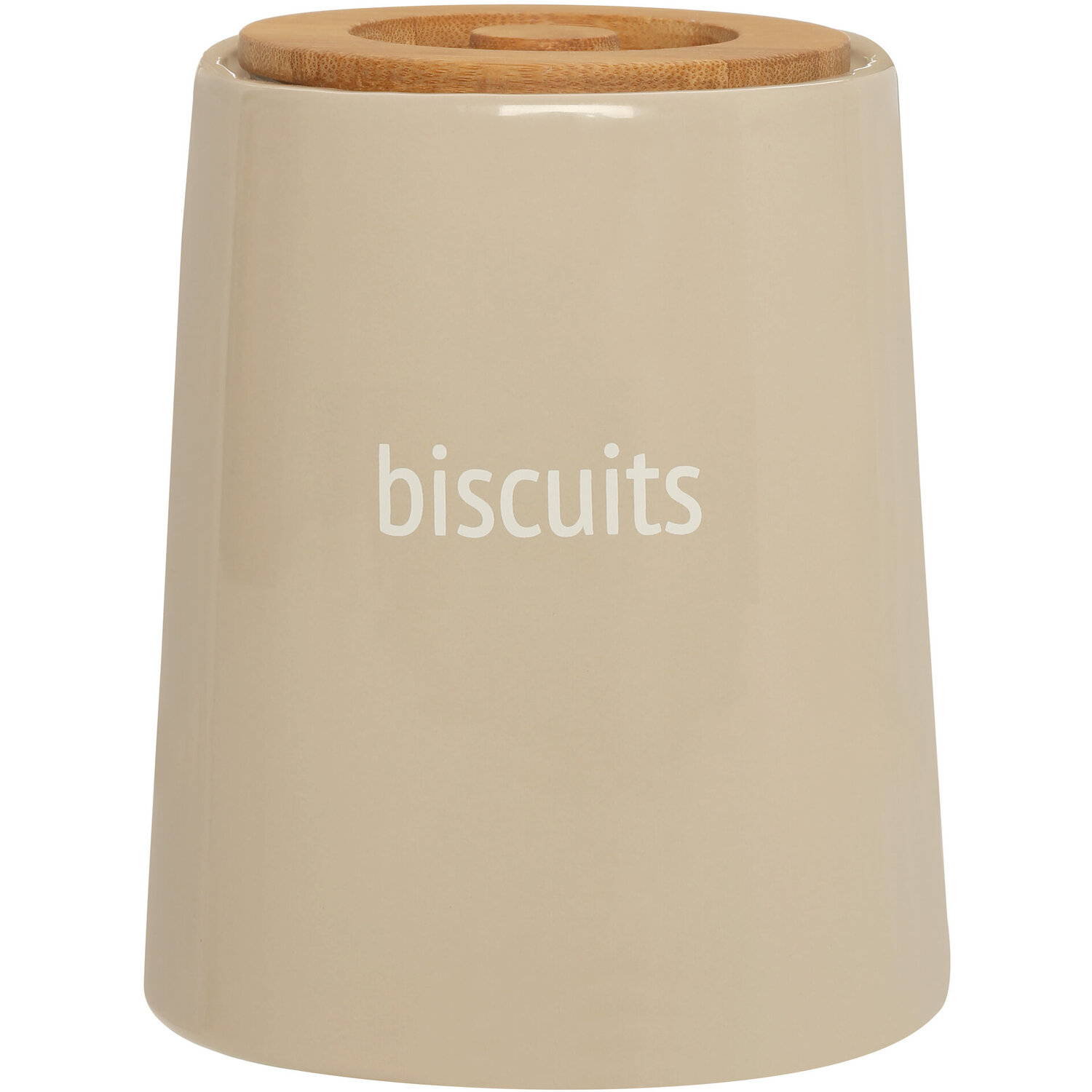 Fletcher Beige Ceramic Biscuit Canister - Brown