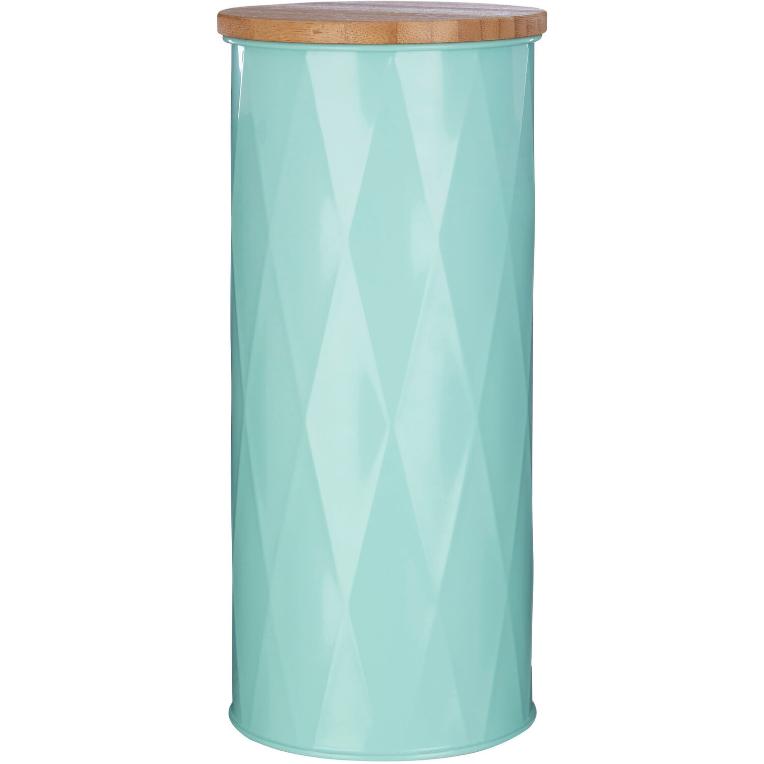Rhombus Green Metal Large Storage Canister - Green