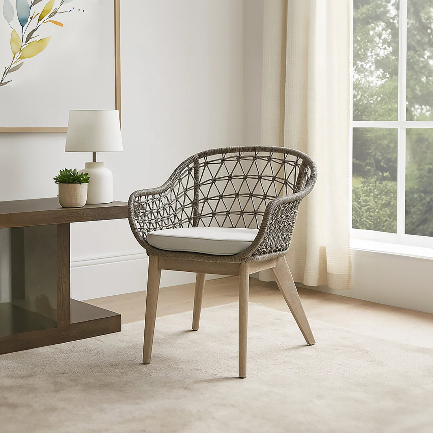 Cefena Black and White Butterfly Chair - Natural