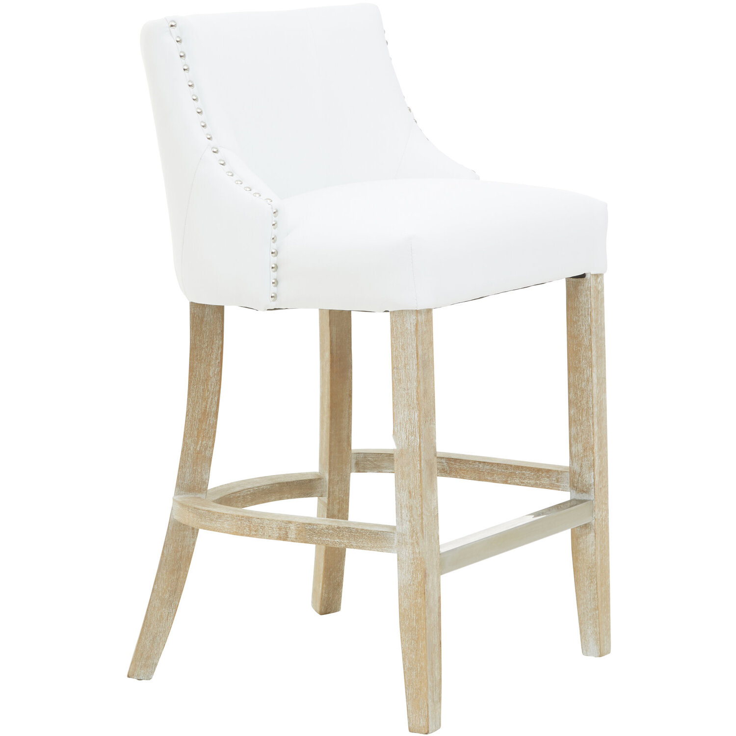 Kensington Townhouse Stud Detail Bar Chair - White