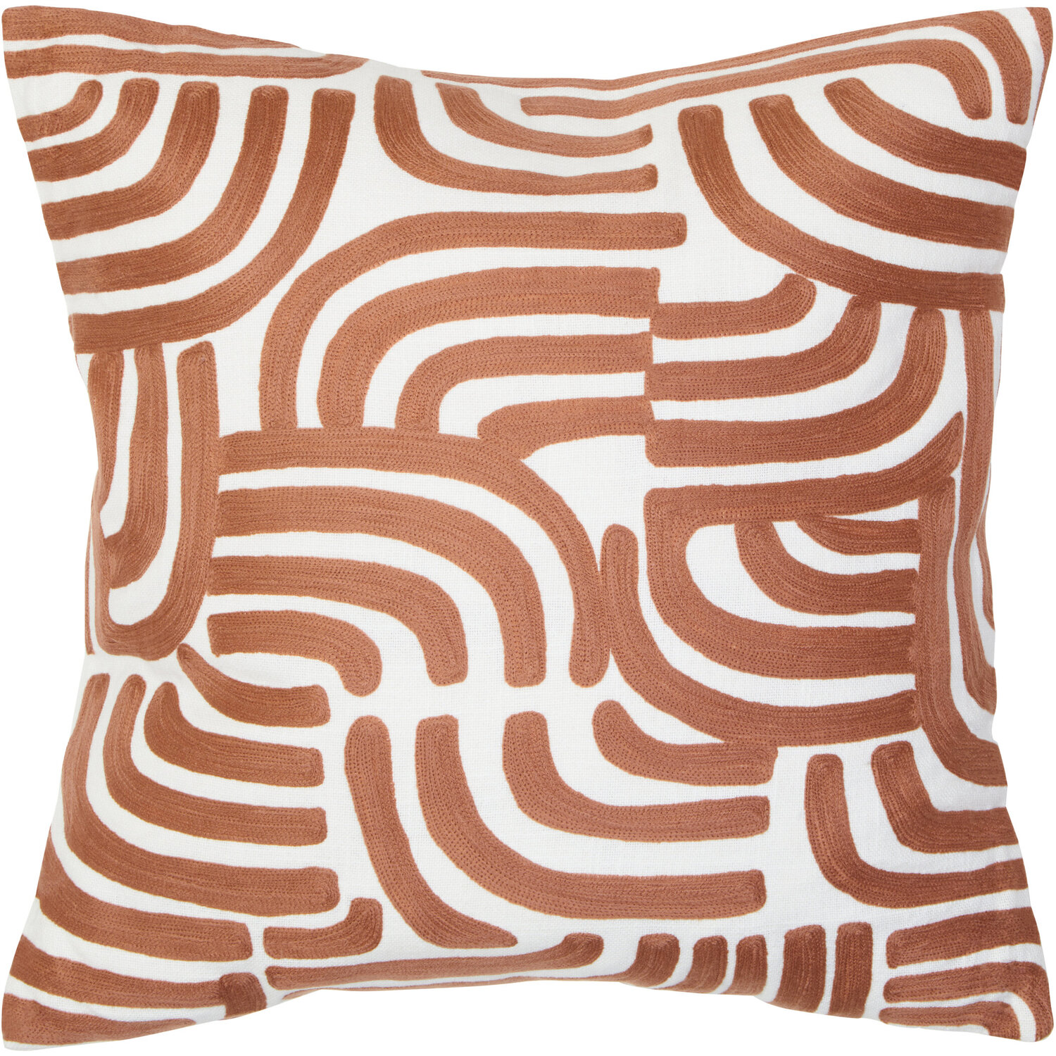 Bosie Ozella Natural and Terracotta Square Cushion - Natural