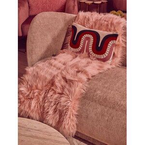 Bosie Lamina Pink Faux Fur Throw
