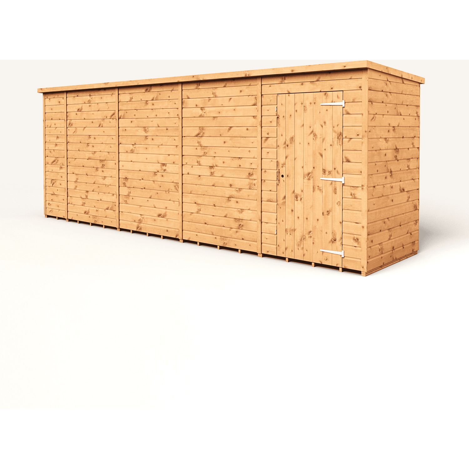 Empire 18x4 Modular Pent Garden Shed with a Single Door - Brown