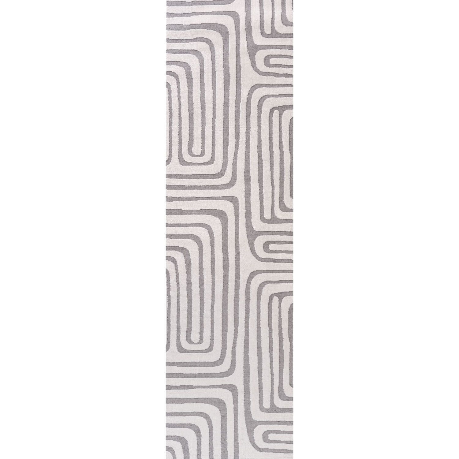 Rackhams Grey Loft Geometric Rug - 80X300 Cm - Image 3