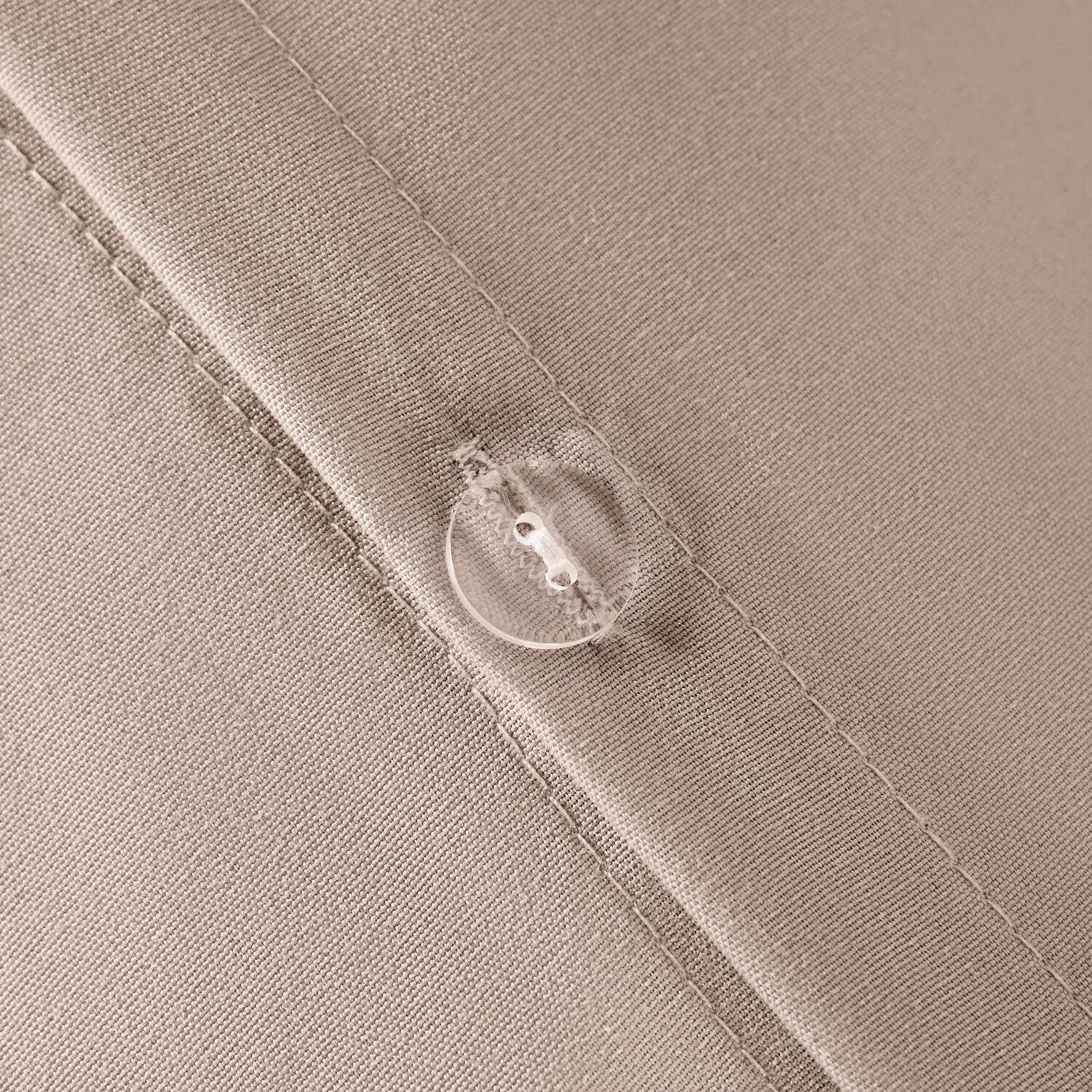 OHS Soft Microfibre Plain Dyed Duvet Cover Bedding Set in Medium Beige | Size: Double