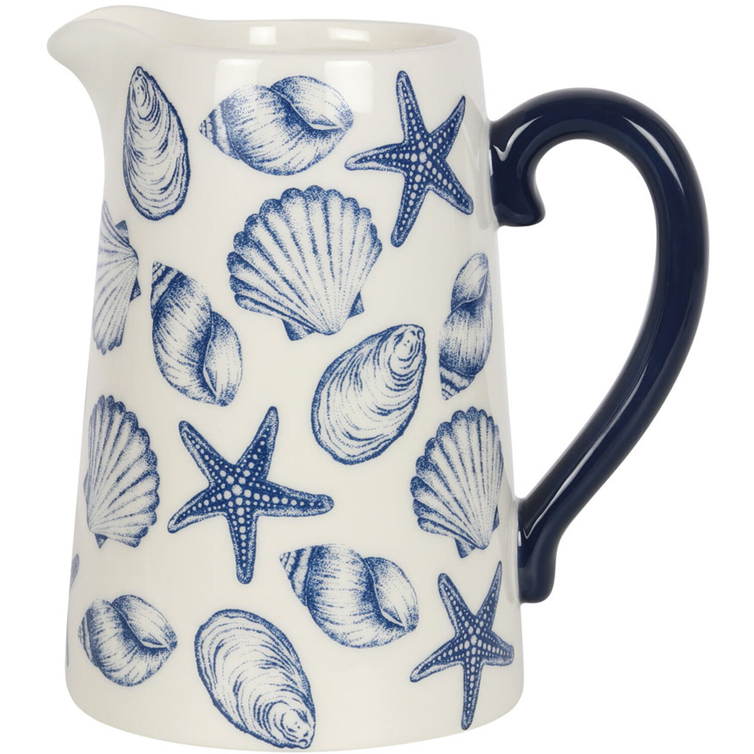 Seashell Ceramic Flower Jug - White