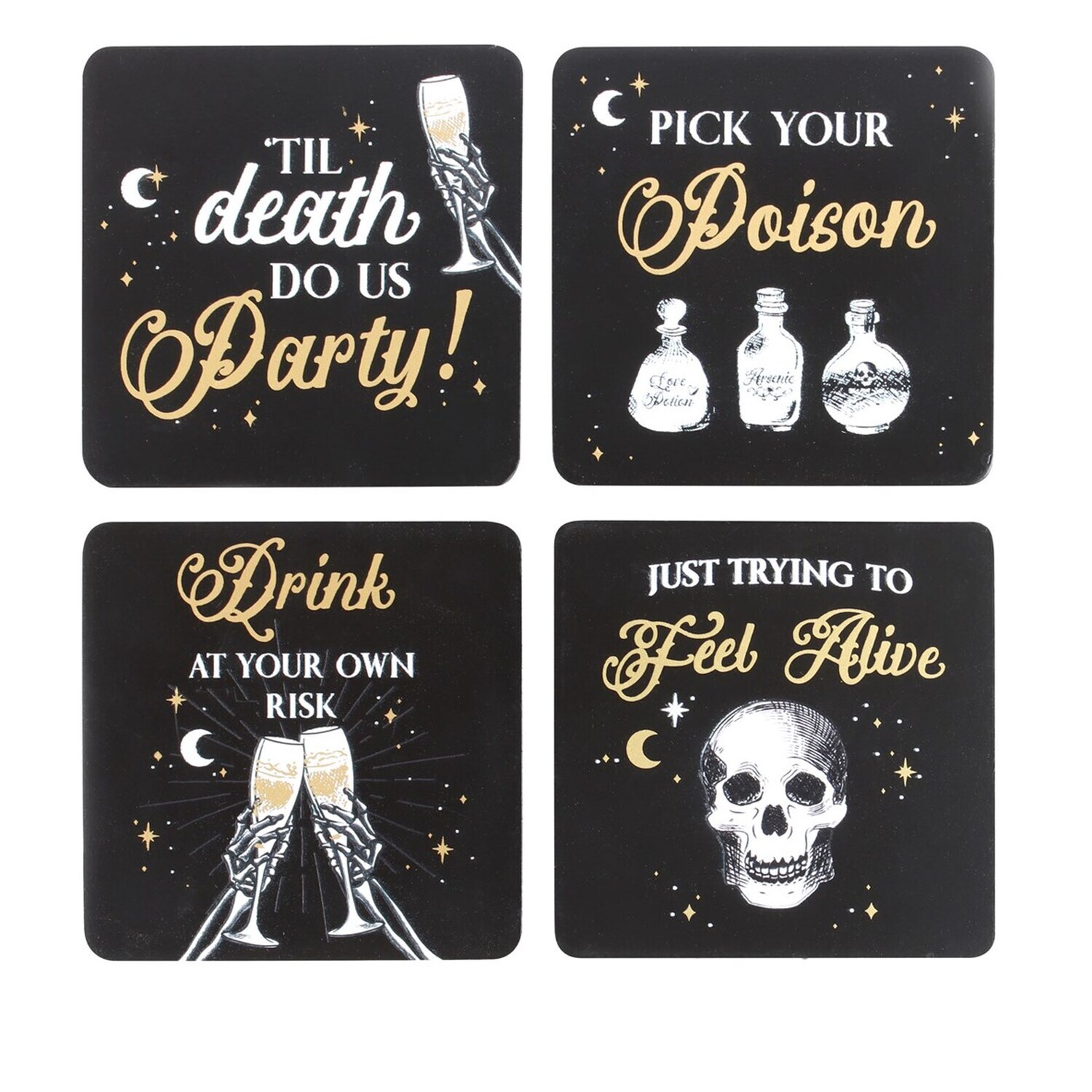 Image of Set of 4 Spooky Party Coasters&hellip;