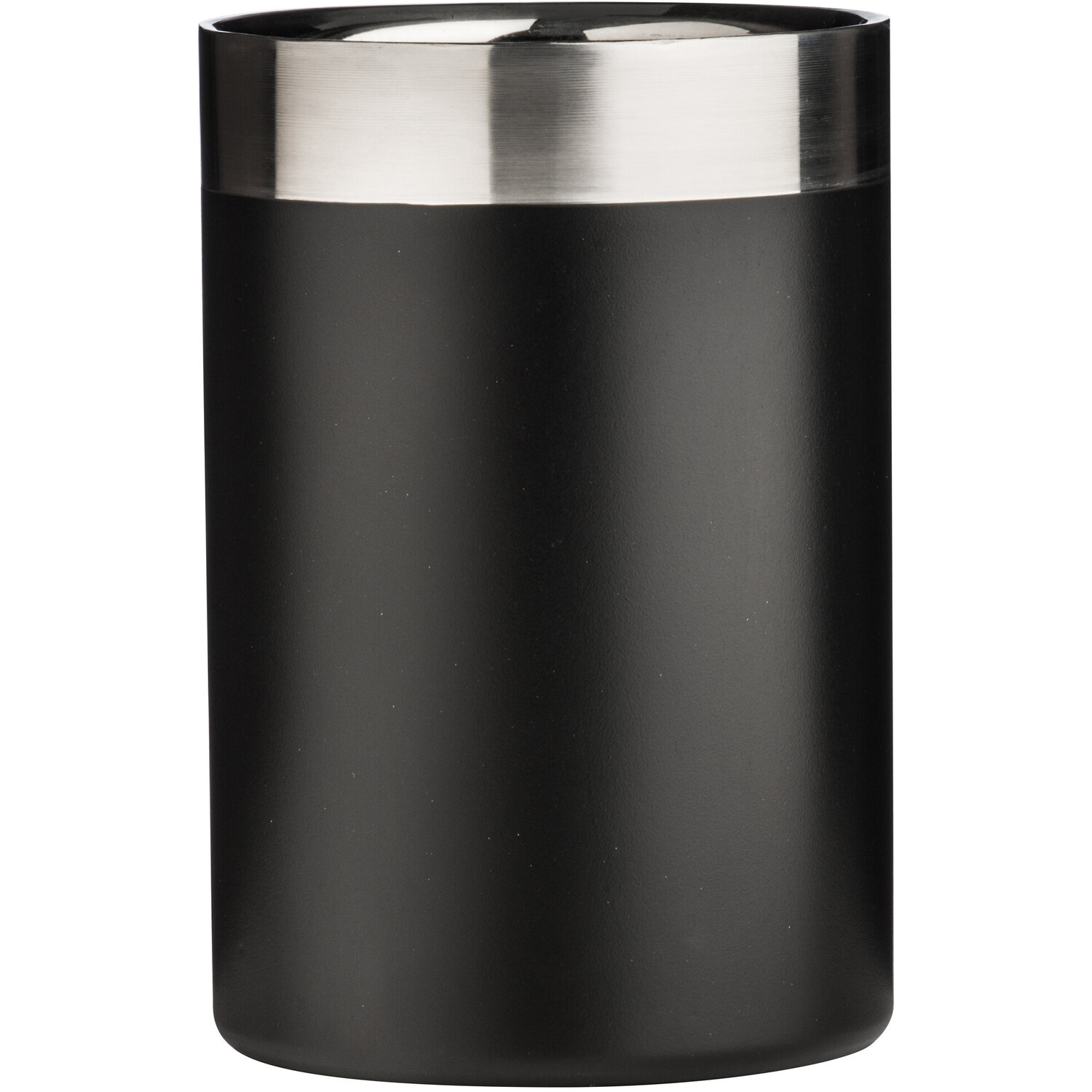 Mixology Black Enamel Bottle Cooler - Black, Silver