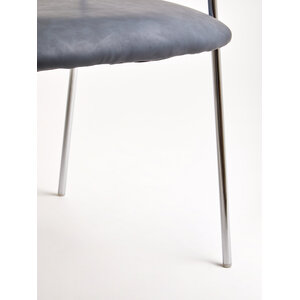 Tamzin Dark Grey Leather Effect Curved Dining Chair
