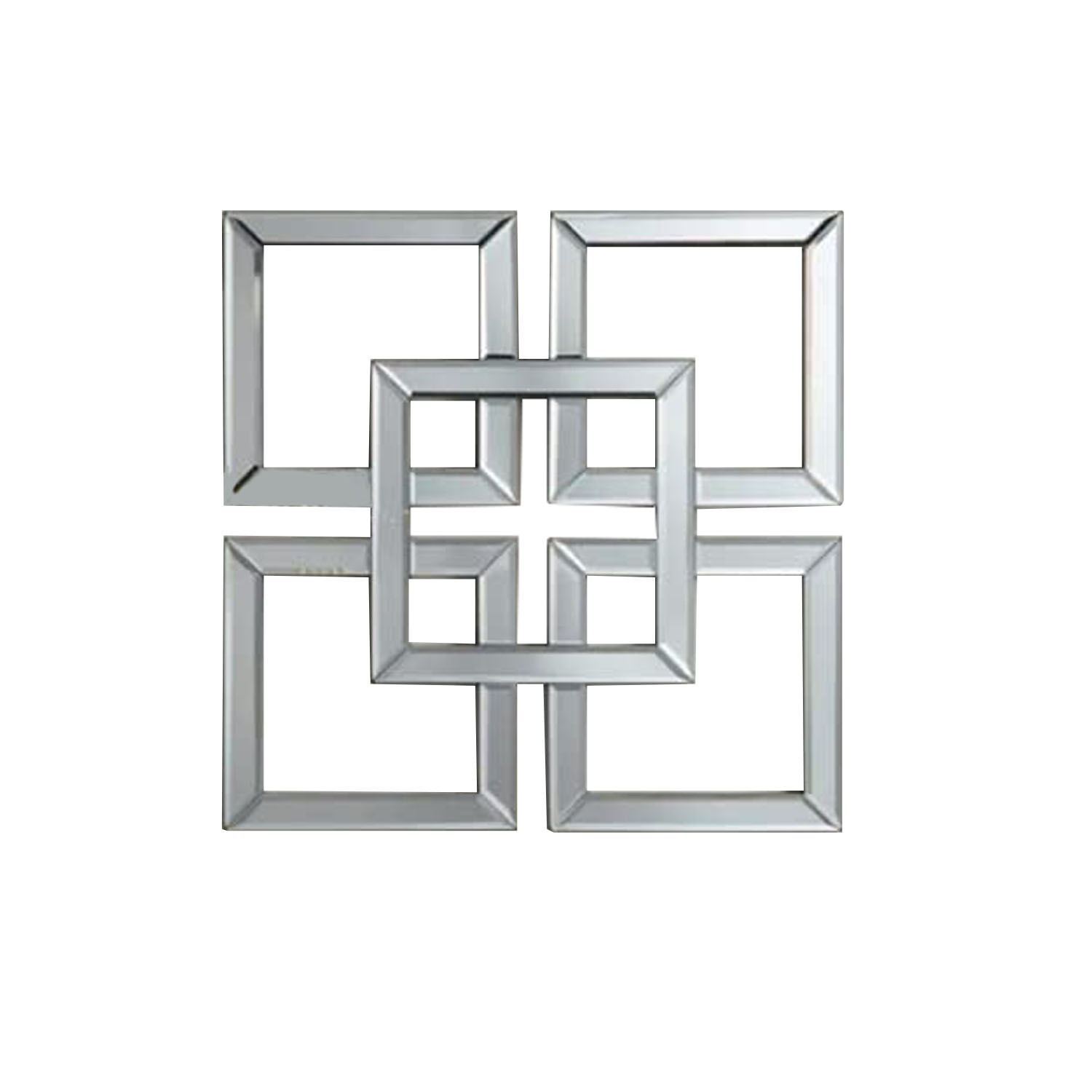 Large Geo Mirror 5 Square Style Art Decor Decorative Mirror x1 - Silver