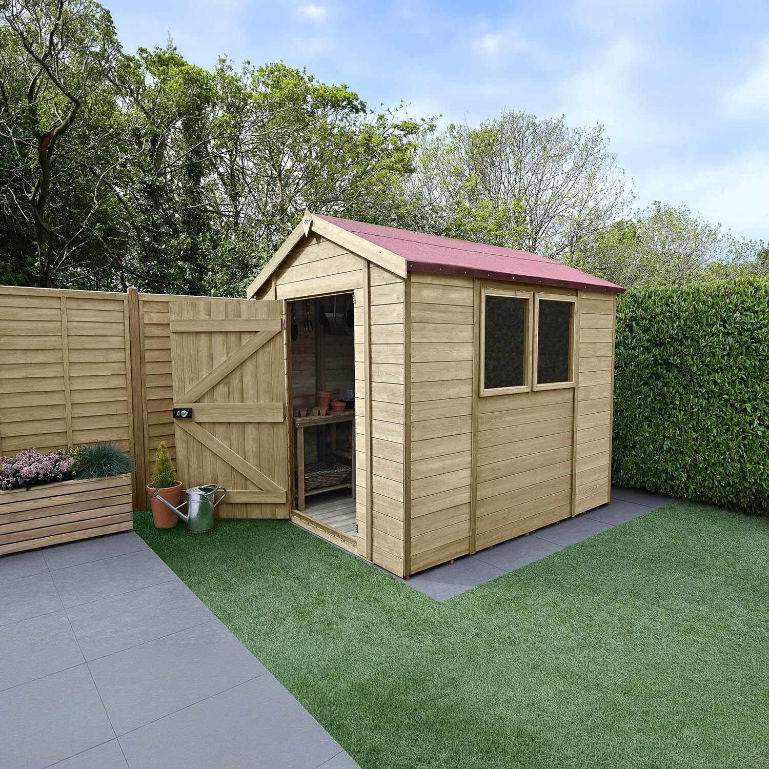 Timberdale Pressure Treated Apex Shed - Timber / 12x8 / 365.2cm / 373kg / With Base / 1