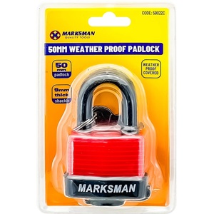 Marksman Brass Padlock ¿ Strong Security Lock with 3 Keys ¿ Luggage, Locker, Garage