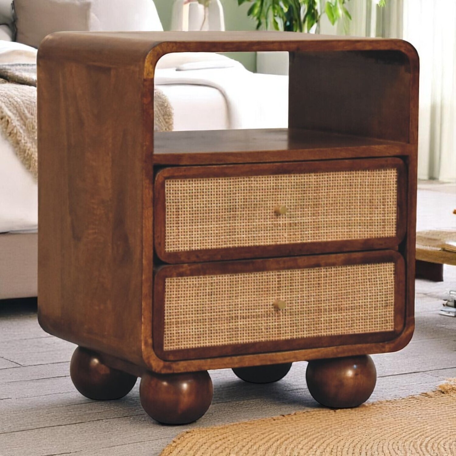 Artisan Furniture Solid Wood Larissa 2 Drawer Chestnut Nightstand - Chestnut