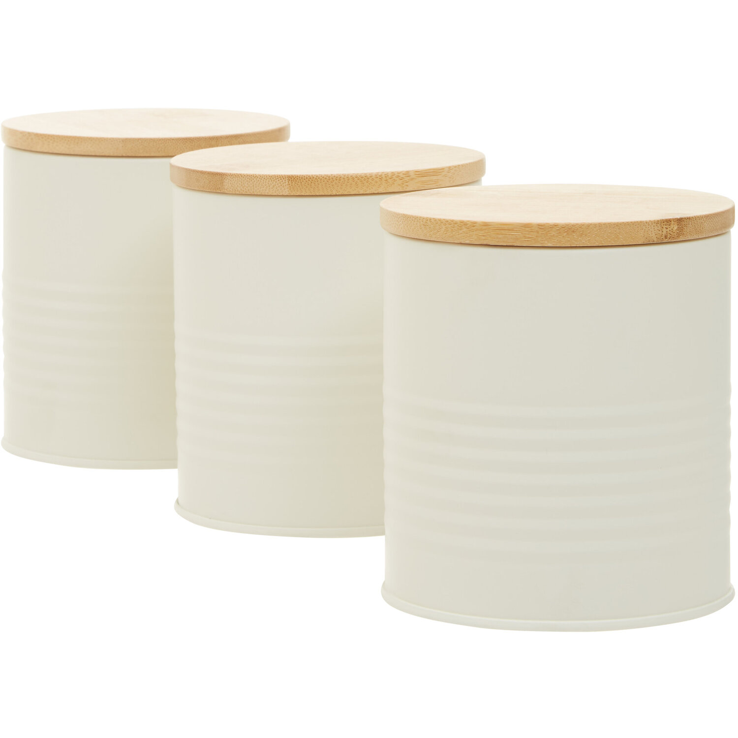 Orsina Set Of Three Alton Cream Cannisters - Natural, Cream