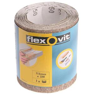 Flexovit General Purpose Sanding Roll 115mm X 5M Medium 120G
