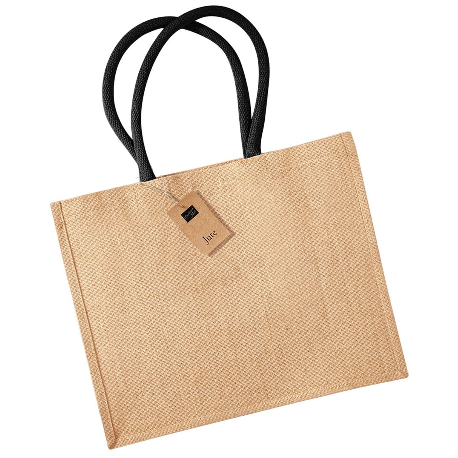 Westford Mill Classic Jute Shopper Bag - Natural/Black