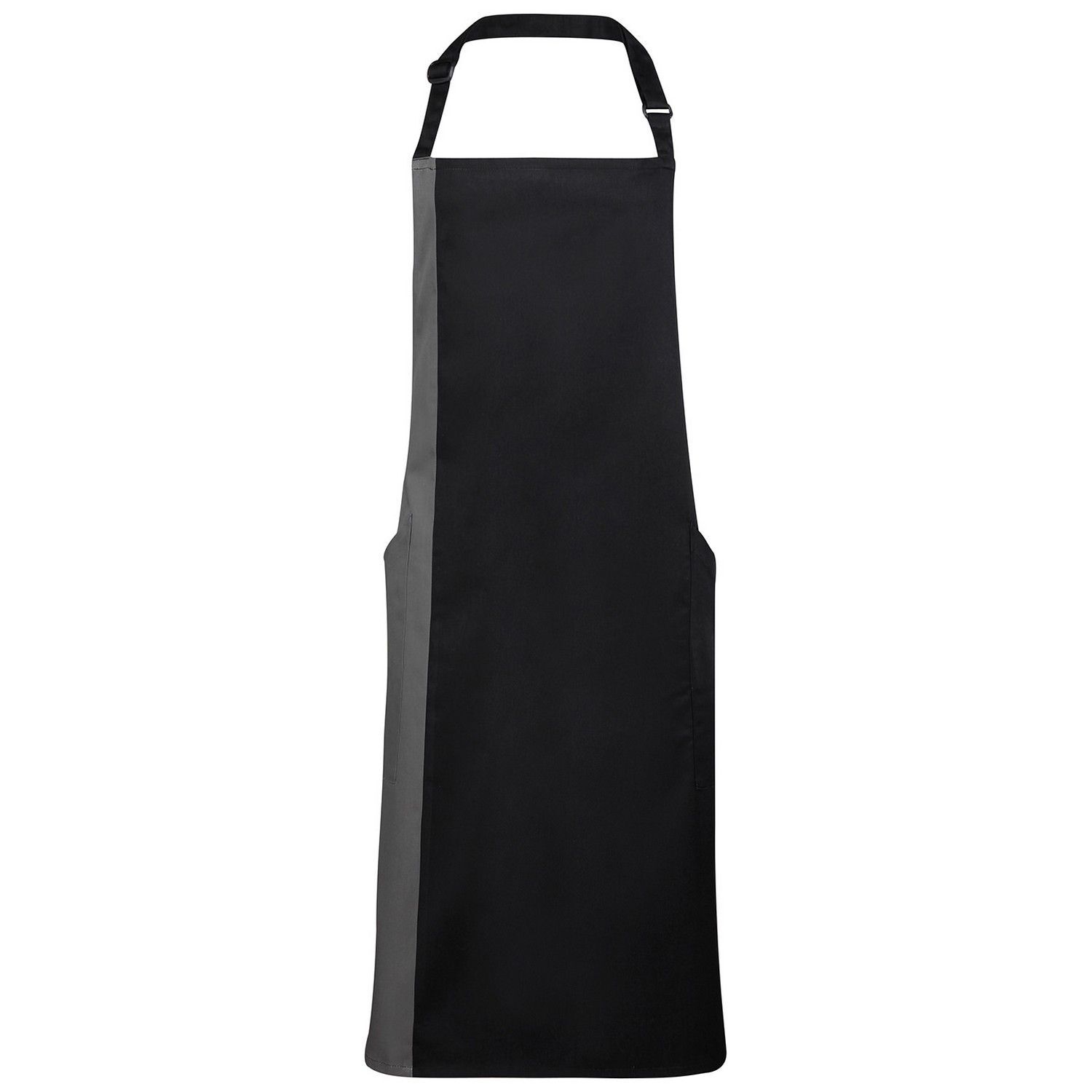 Premier Contrast Bibbed Full Apron - Black/Dark Grey