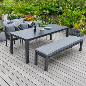 Maldives 6 Seat Rectangular Garden Dining Set with Bench and Chair