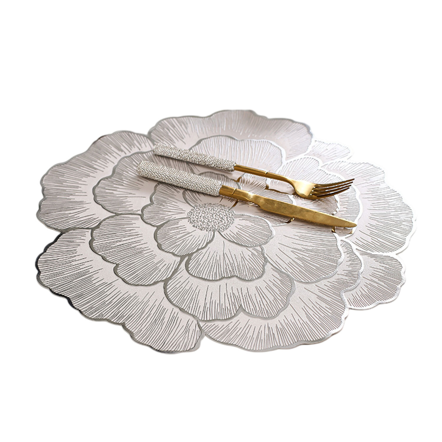 Peony PVC Placemat Washable Heat Resistant Dining Table Mat