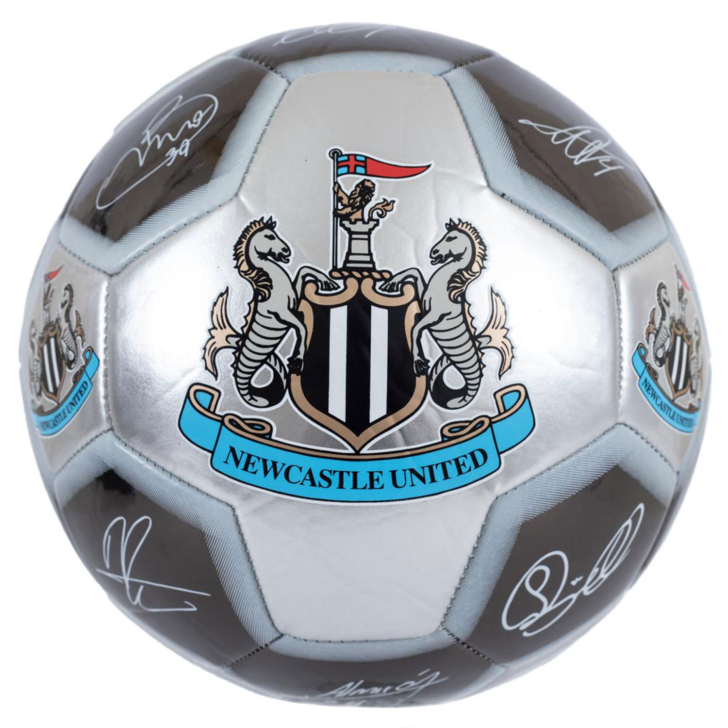 Newcastle United Fc Signature Metallic Football - Silver/Black/Green