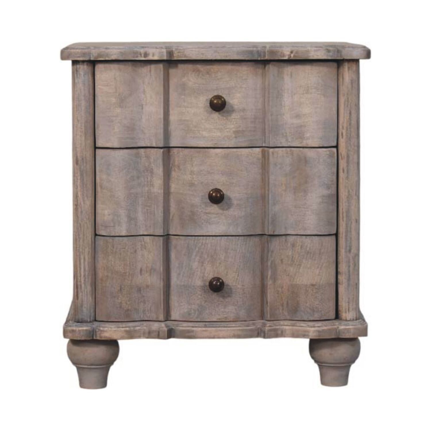 Artisan Furniture Solid Wood Beaumont Curved Nightstand - Grey