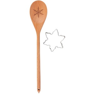 Snowflake Wooden Spoon Cookie Cutter Baking Set