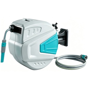 Wall Mounted Garden Patio Hose Reel 20M+2M Auto Rewind Retractable 180° Swivel