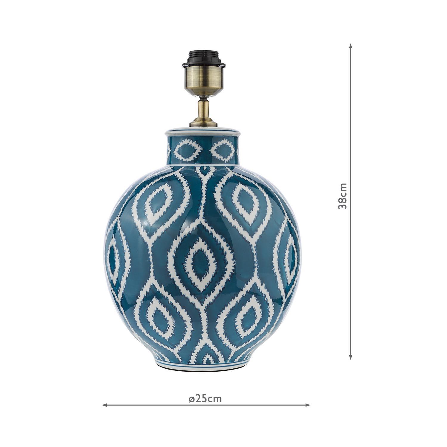 Dar Dakari Table Lamp Blue Ceramic Base Only