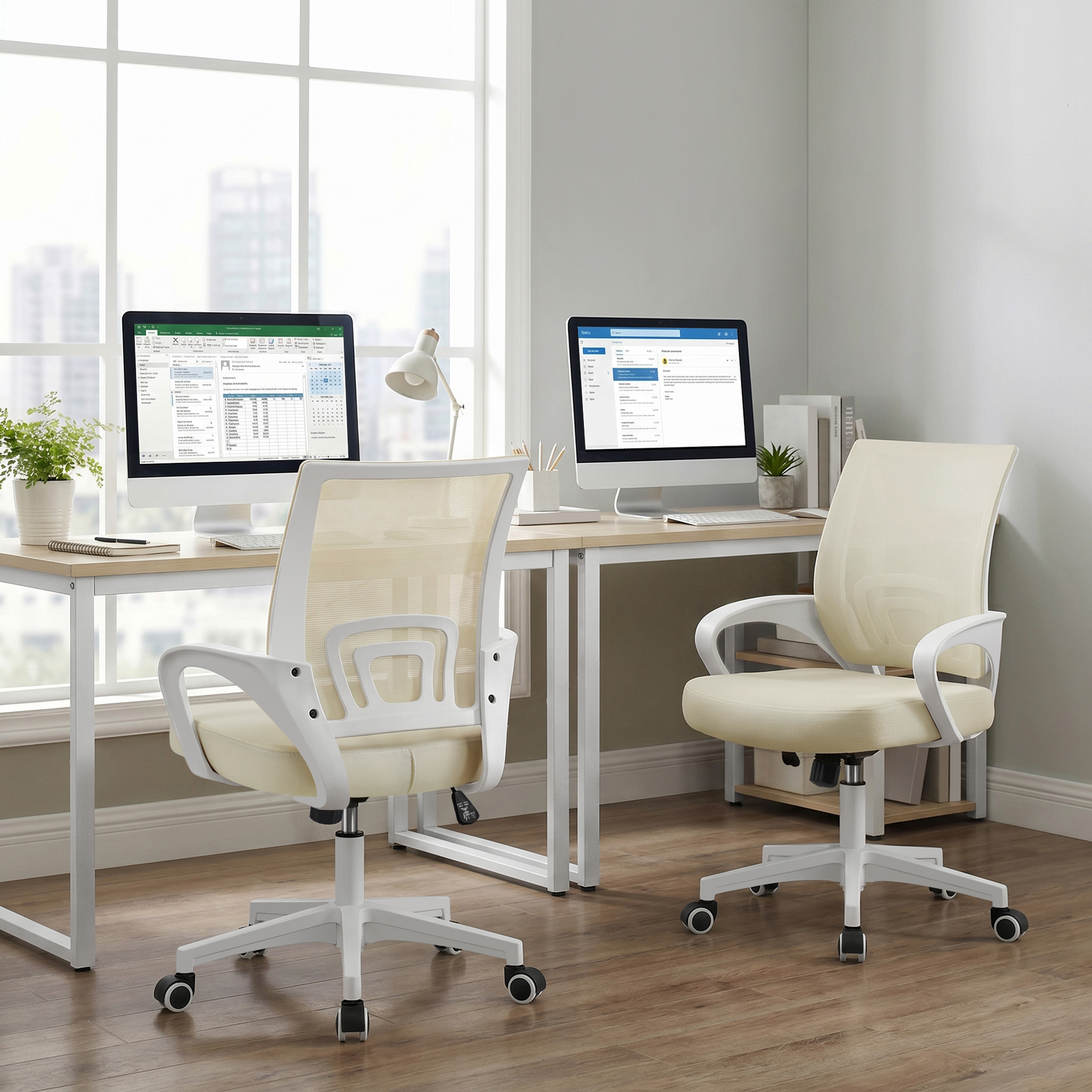 Yaheetech Ergonomic Mesh Office Chair - Beige