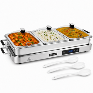 Premium Digital 3 tray Buffet Warmer and Hotplate 7.5LT Stainless Steel