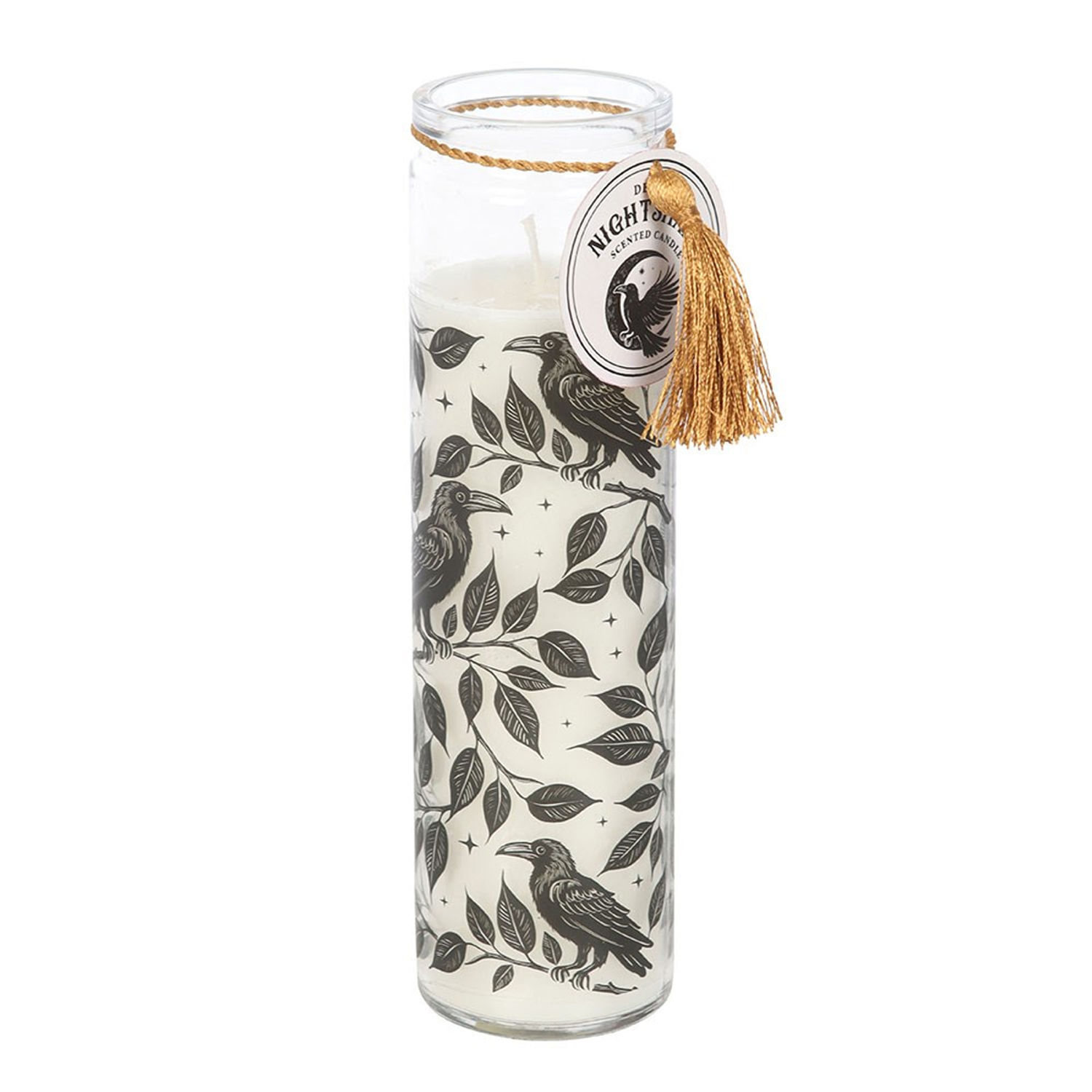 Something Different Mystic Raven Deadly Nightshade Tube Candle - White/Black