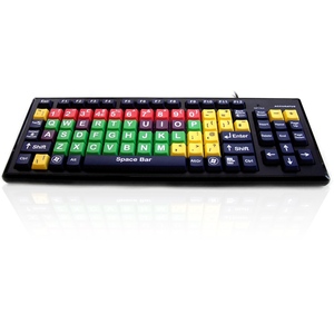 Accuratus Monster 2 Keyboard - USB Keyboard with Extra Large Keys & 2 Port USB Hub