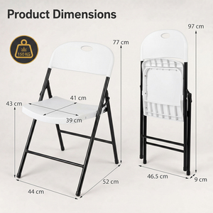 Set of 6 Foldable Plastic Chairs Set